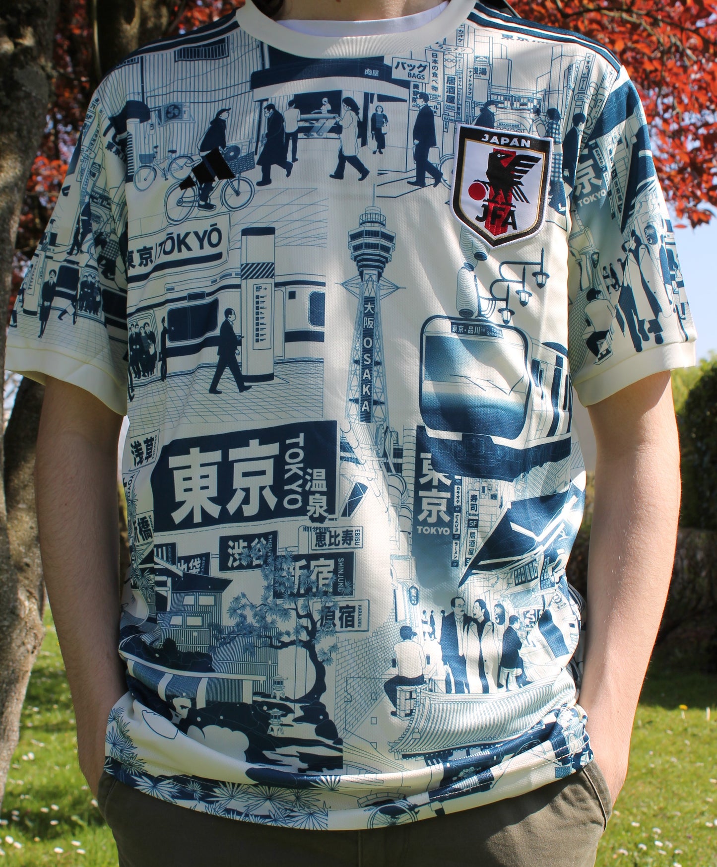 Maillot Tokyo City bleu/beige
